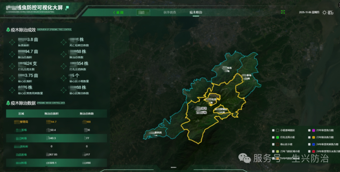 松材线虫病可视化大屏